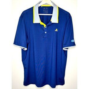 Adidas Mens Polo Shirt Golf Climacool Ford Logo Casual Short Sleeve Blue Large